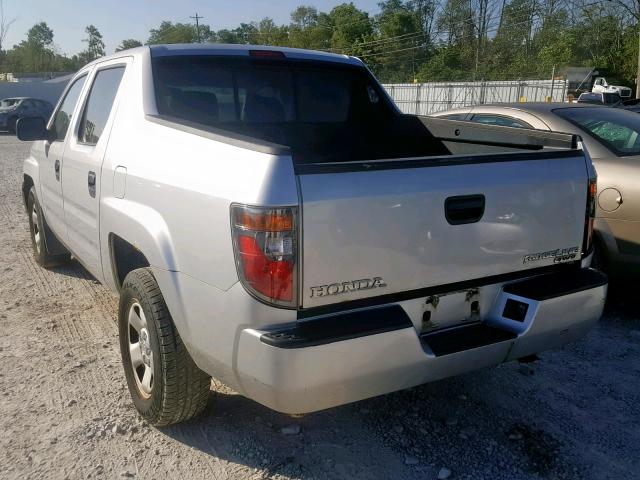 2HJYK16228H509067 - 2008 HONDA RIDGELINE SILVER photo 3