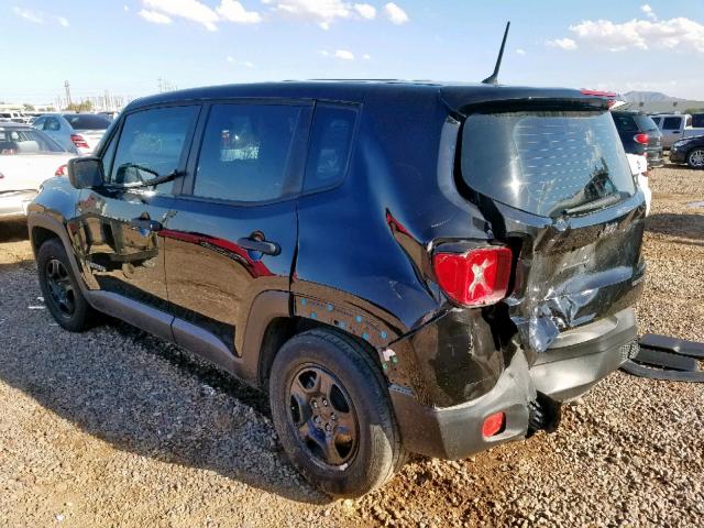 ZACCJAAT0FPB68926 - 2015 JEEP RENEGADE S შავი ფოტო 3