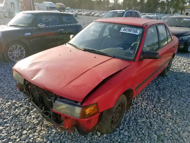 JM1BG2243M0210453 - 1991 MAZDA PROTEGE DX RED photo 2