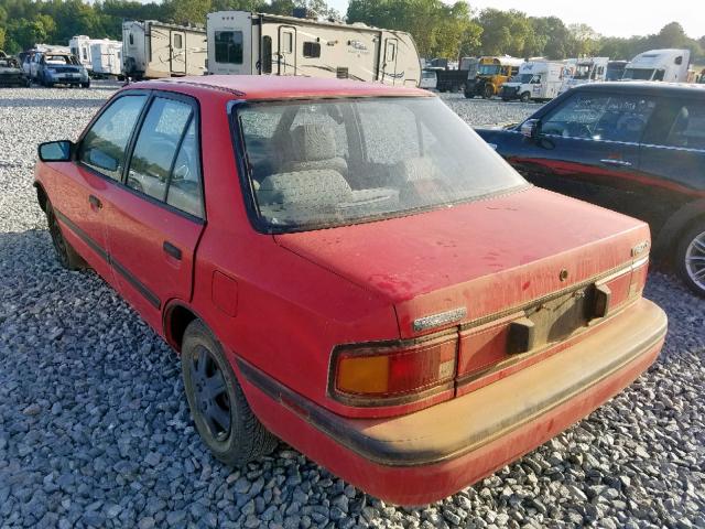 JM1BG2243M0210453 - 1991 MAZDA PROTEGE DX RED photo 3