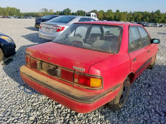 JM1BG2243M0210453 - 1991 MAZDA PROTEGE DX RED photo 4