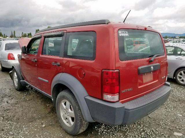 1D8GU28K08W189814 - 2008 DODGE NITRO SXT RED photo 3