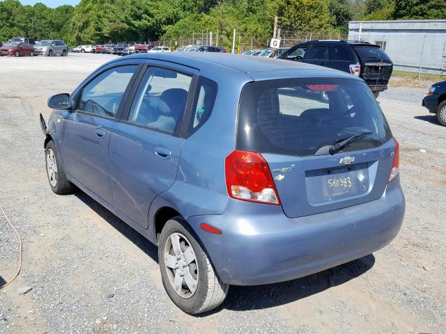 KL1TD66627B737965 - 2007 CHEVROLET AVEO BASE Көк фото 3