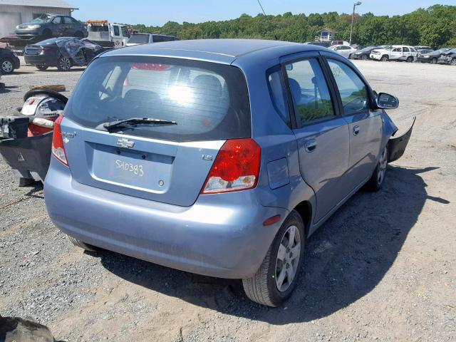 KL1TD66627B737965 - 2007 CHEVROLET AVEO BASE Көк фото 4