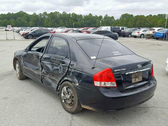 KNAFE221895656098 - 2009 KIA SPECTRA EX BLACK photo 3