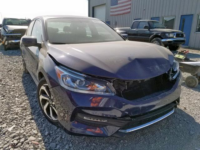 1HGCR3F82GA002503 - 2016 HONDA ACCORD EXL BLUE photo 1