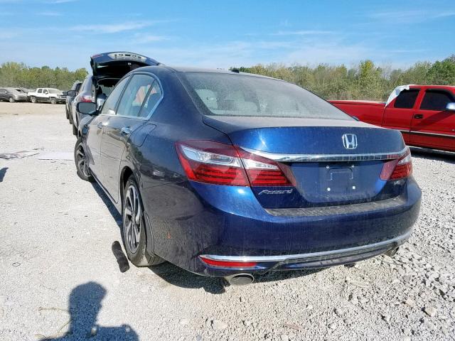 1HGCR3F82GA002503 - 2016 HONDA ACCORD EXL BLUE photo 3