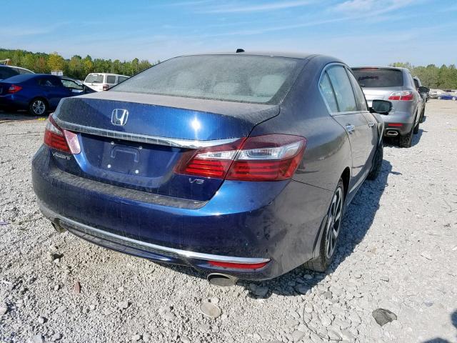 1HGCR3F82GA002503 - 2016 HONDA ACCORD EXL BLUE photo 4