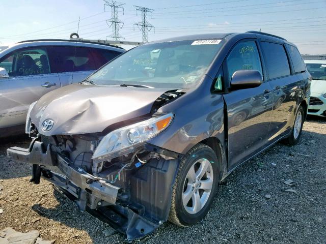 5TDKK3DC0ES476665 - 2014 TOYOTA SIENNA LE GRAY photo 2