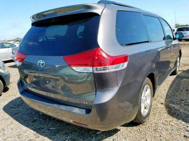 5TDKK3DC0ES476665 - 2014 TOYOTA SIENNA LE GRAY photo 4