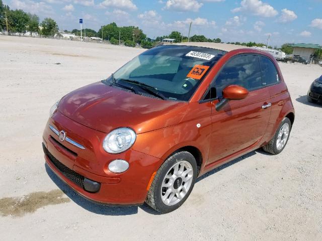 3C3CFFDR4CT365218 - 2012 FIAT 500 POP ORANGE photo 2