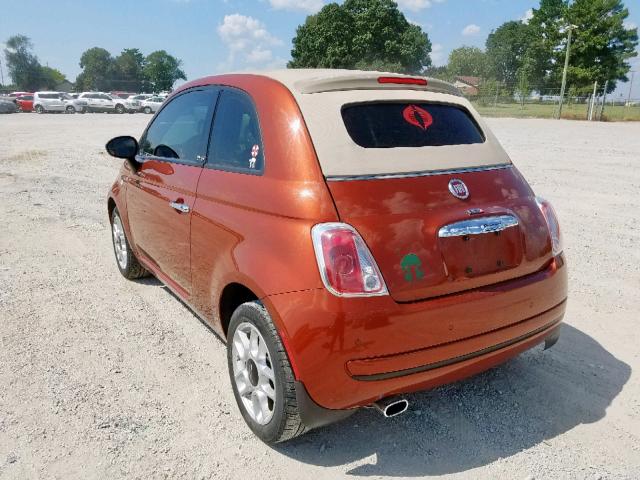 3C3CFFDR4CT365218 - 2012 FIAT 500 POP ORANGE photo 3