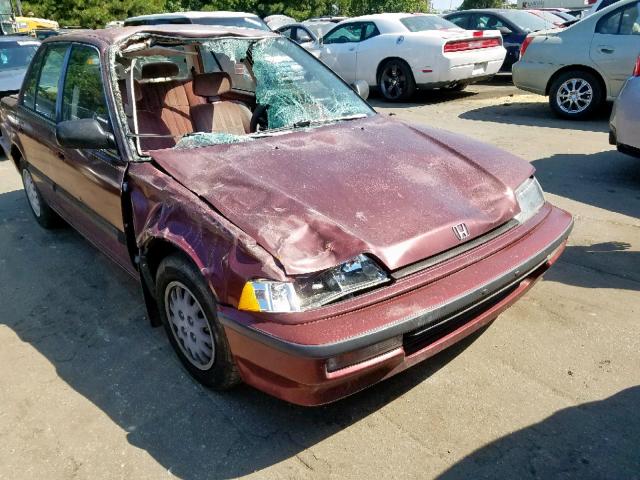 1HGED3658ML058264 - 1991 HONDA CIVIC LX BURGUNDY photo 10