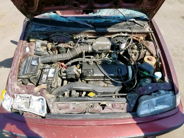 1HGED3658ML058264 - 1991 HONDA CIVIC LX BURGUNDY photo 7