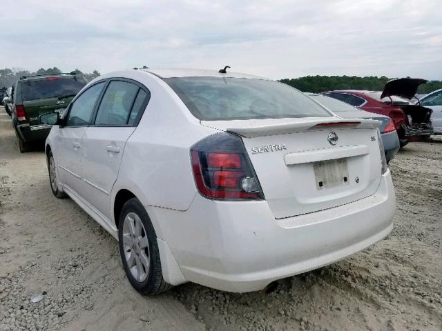 3N1AB6AP7CL735212 - 2012 NISSAN SENTRA 2.0 WHITE photo 3