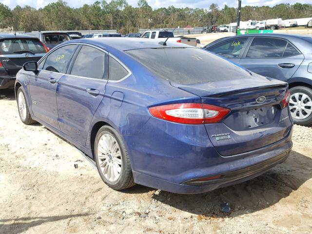 3FA6P0SU8ER118767 - 2014 FORD FUSION TIT BLUE photo 3