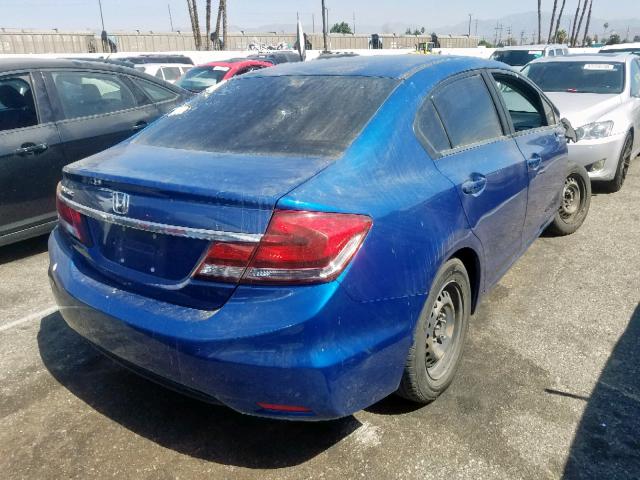 19XFB2F52DE230042 - 2014 HONDA CIVIC DX BLUE photo 4