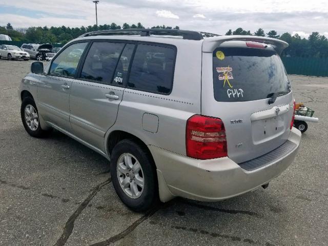 JTEGF21A930072654 - 2003 TOYOTA HIGHLANDER SILVER photo 3