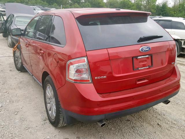 2FMDK3JC0ABB50756 - 2010 FORD EDGE SEL RED photo 3