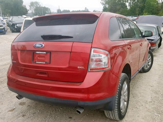 2FMDK3JC0ABB50756 - 2010 FORD EDGE SEL RED photo 4