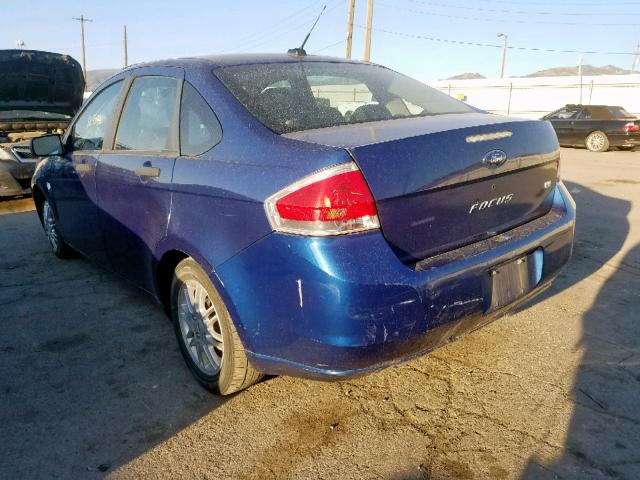 1FAHP35N99W133912 - 2009 FORD FOCUS SE BLUE photo 3