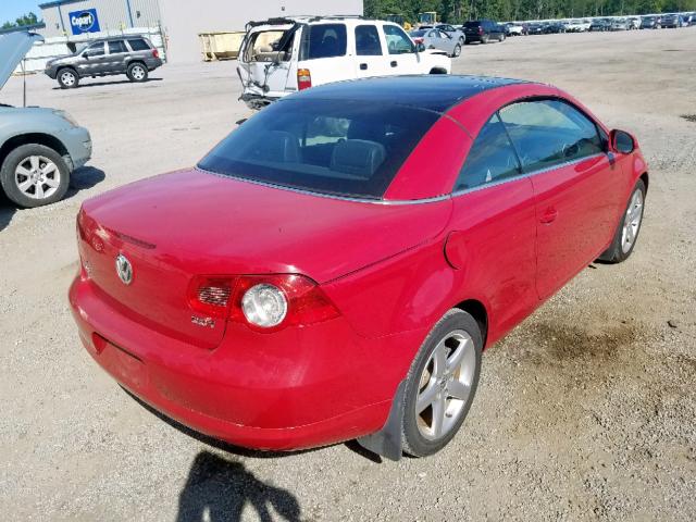 WVWDA71F57V015620 - 2007 VOLKSWAGEN EOS 2.0T S RED photo 4