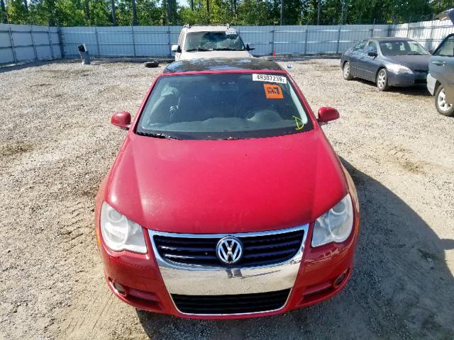 WVWDA71F57V015620 - 2007 VOLKSWAGEN EOS 2.0T S RED photo 9