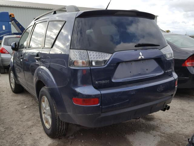 JA4MT31X37Z602946 - 2007 MITSUBISHI OUTLANDER BLUE photo 3