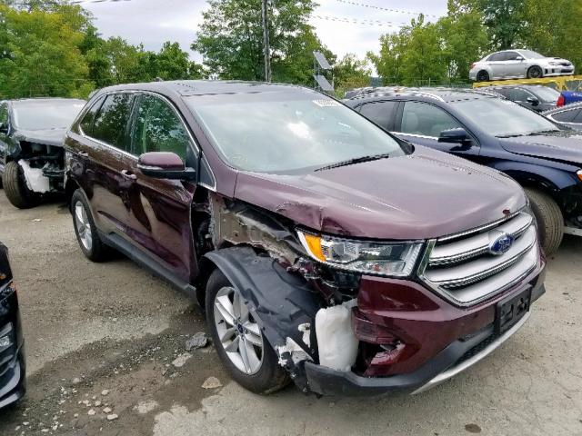 2FMPK4J80JBC24272 - 2018 FORD EDGE SEL BURGUNDY photo 1