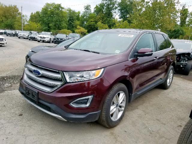 2FMPK4J80JBC24272 - 2018 FORD EDGE SEL BURGUNDY photo 2