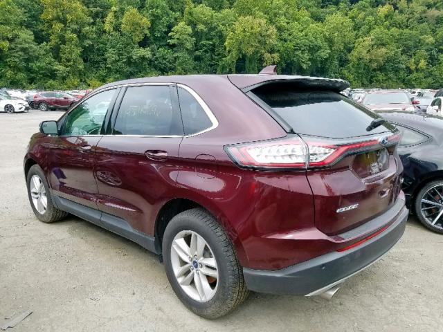 2FMPK4J80JBC24272 - 2018 FORD EDGE SEL BURGUNDY photo 3