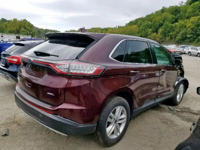 2FMPK4J80JBC24272 - 2018 FORD EDGE SEL BURGUNDY photo 4