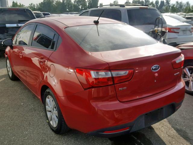 KNADN4A30D6100909 - 2013 KIA RIO EX RED photo 3