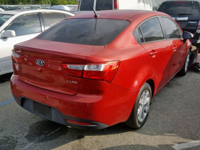 KNADN4A30D6100909 - 2013 KIA RIO EX RED photo 4