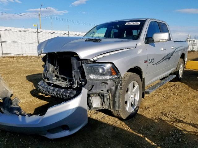 1C6RR7HT5FS509364 - 2015 RAM 1500 SPORT SILVER photo 2