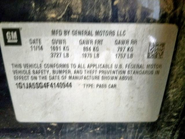 1G1JA5SG4F4140944 - 2015 CHEVROLET SONIC LS BLUE photo 10