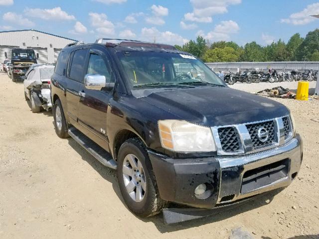 5N1AA08A75N703826 - 2005 NISSAN ARMADA SE BLACK photo 1