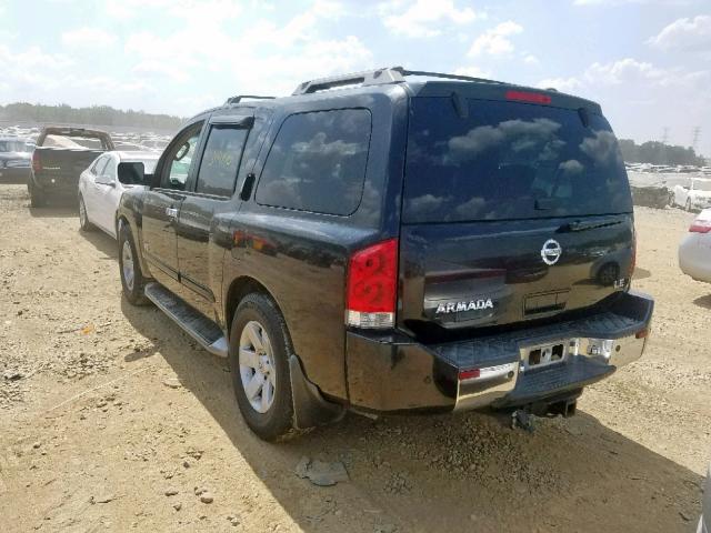 5N1AA08A75N703826 - 2005 NISSAN ARMADA SE BLACK photo 3