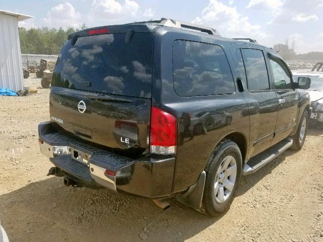 5N1AA08A75N703826 - 2005 NISSAN ARMADA SE BLACK photo 4