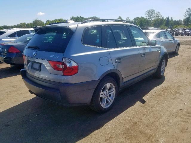 WBXPA93474WC32134 - 2004 BMW X3 3.0I GRAY photo 4