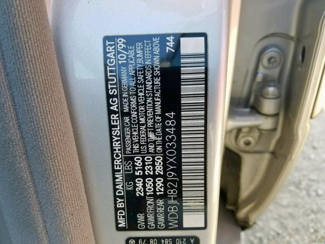 WDBJH82J9YX033484 - 2000 MERCEDES-BENZ E 320 4MAT SILVER photo 10