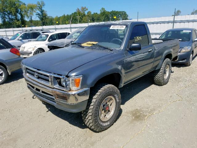 4TARN01P3PZ054219 - 1993 TOYOTA PICKUP 1/2 GRAY photo 2