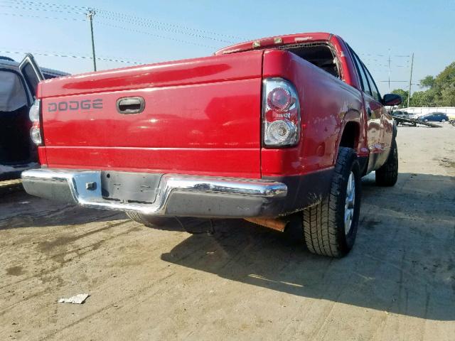 1B7HL38XX2S625106 - 2002 DODGE DAKOTA QUA RED photo 4