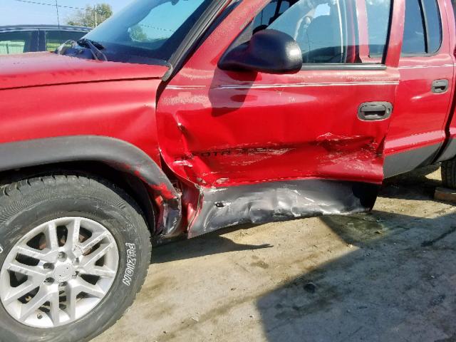 1B7HL38XX2S625106 - 2002 DODGE DAKOTA QUA RED photo 9