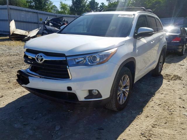 5TDJKRFH1FS149314 - 2015 TOYOTA HIGHLANDER WHITE photo 2