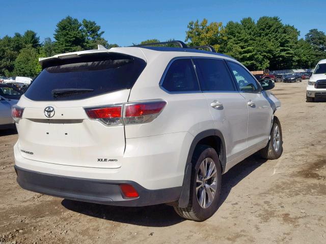 5TDJKRFH1FS149314 - 2015 TOYOTA HIGHLANDER WHITE photo 4