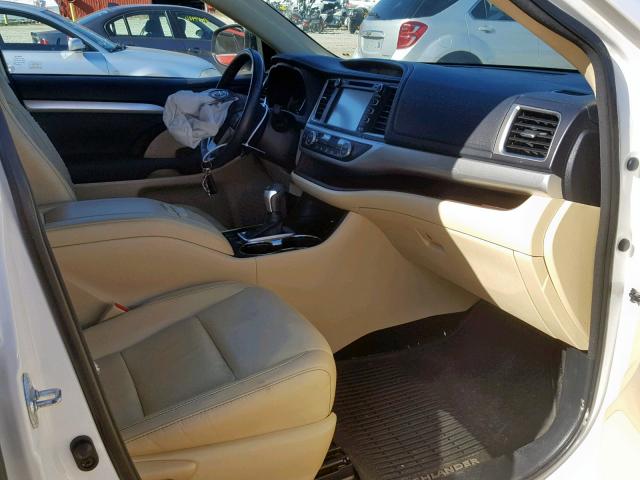 5TDJKRFH1FS149314 - 2015 TOYOTA HIGHLANDER WHITE photo 5