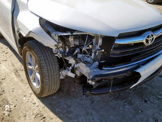 5TDJKRFH1FS149314 - 2015 TOYOTA HIGHLANDER WHITE photo 9