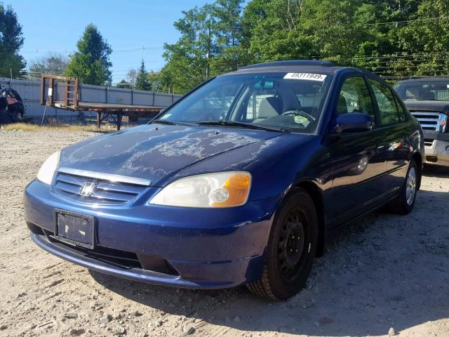 2HGES26702H558799 - 2002 HONDA CIVIC EX BLUE photo 2