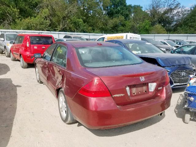 1HGCM56836A066087 - 2006 HONDA ACCORD EX RED photo 3